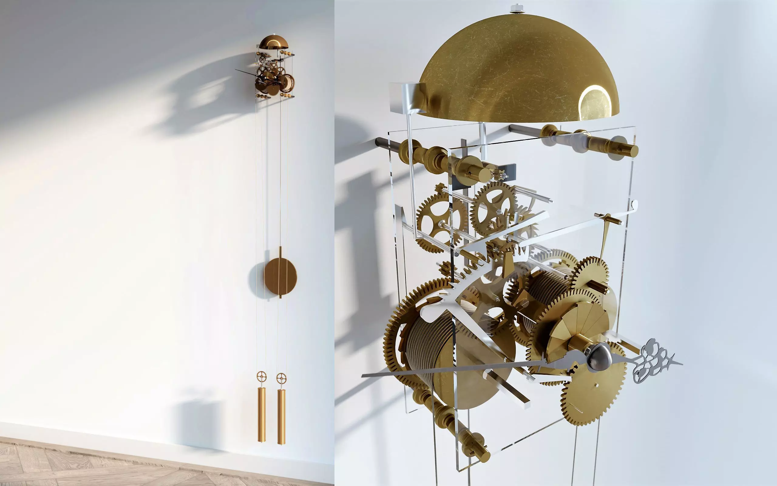 Interior design clock meganism 3D model_0