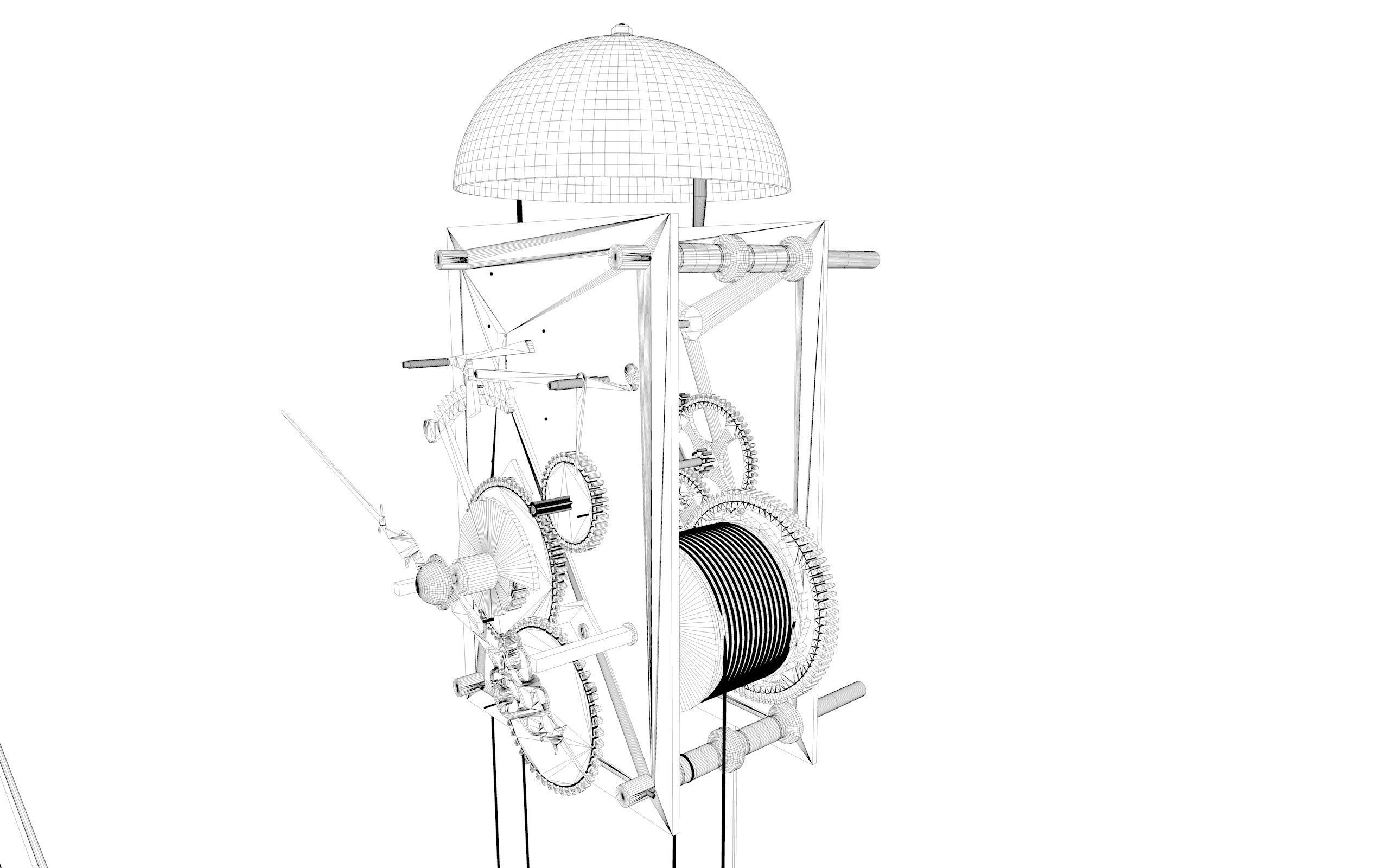 Interior design clock meganism 3D model_2