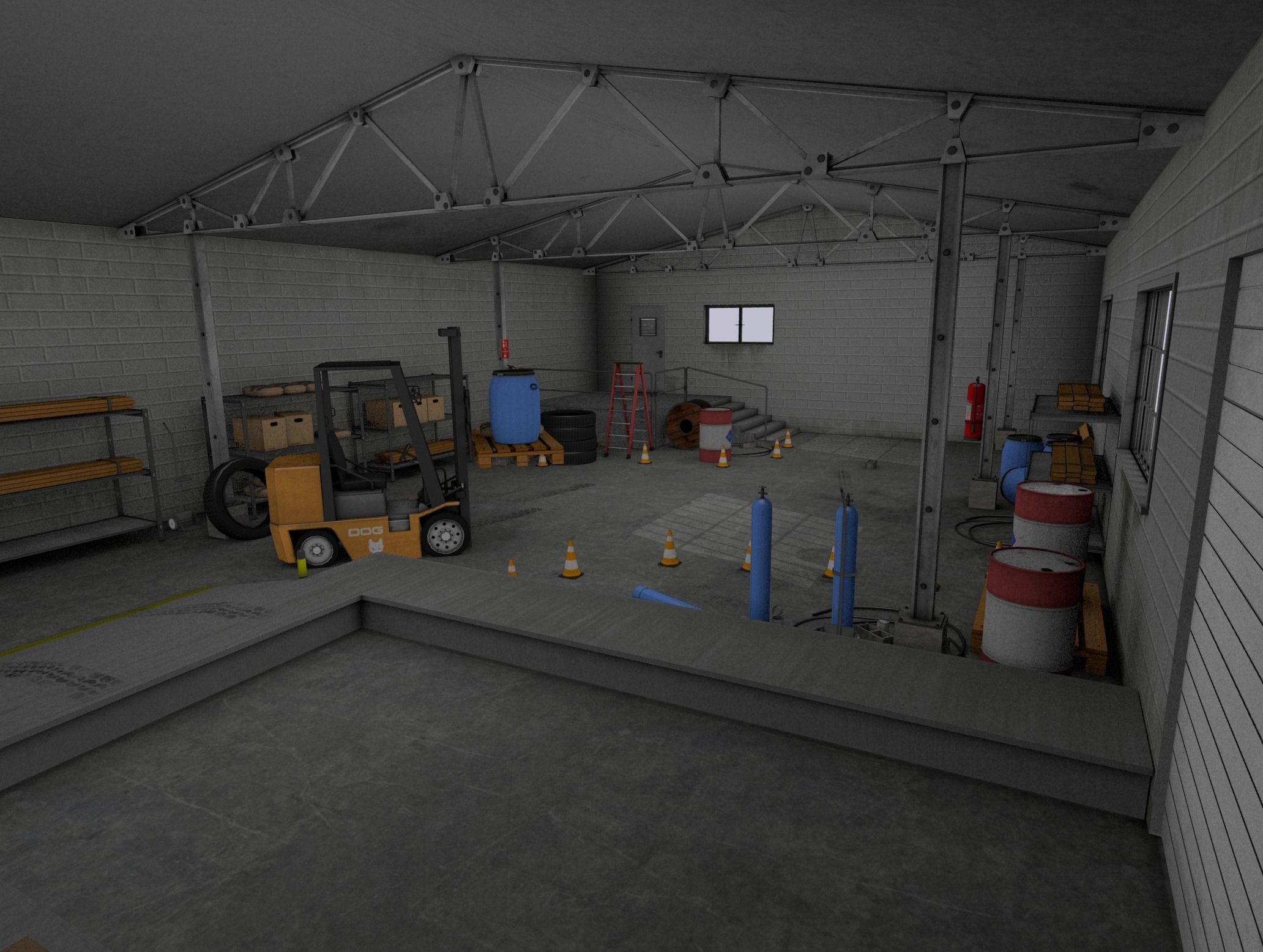 Warehouse Pack Low-poly 3D model_10