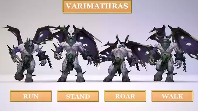 Varimathras demon in world of warcraft Low-poly 3D model