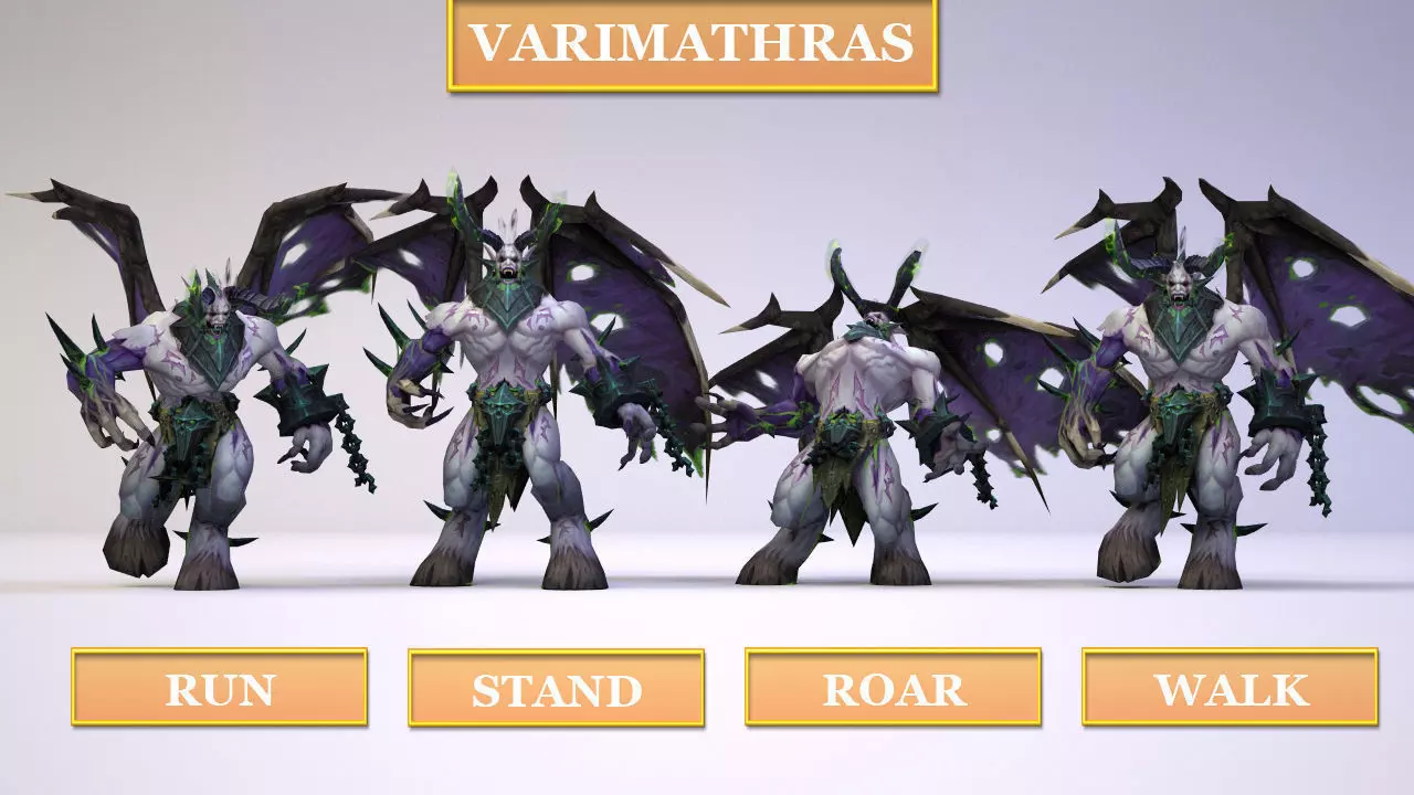 Varimathras demon in world of warcraft Low-poly 3D model_0