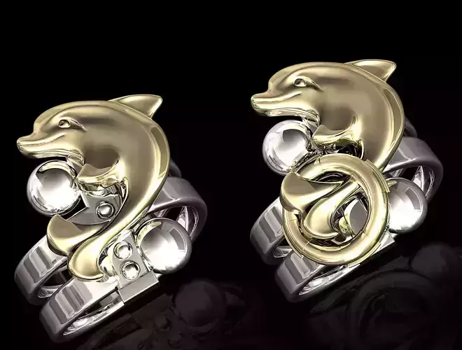 Dolphin friendship ring 3D print model