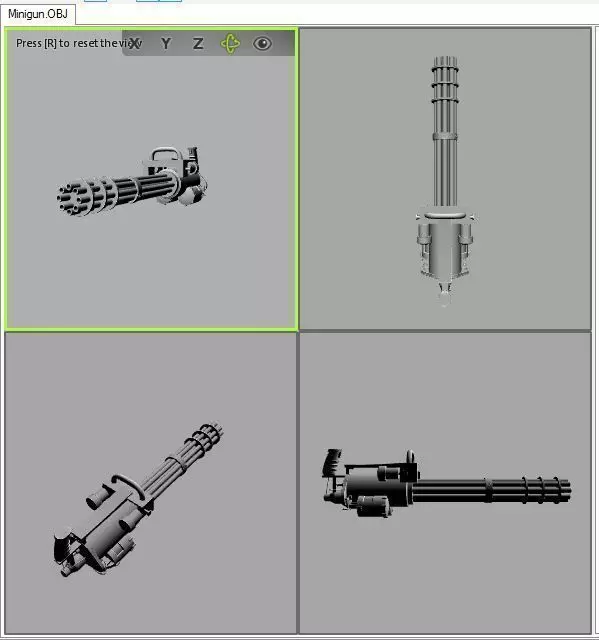 mini gun for my game Low-poly 3D model_0