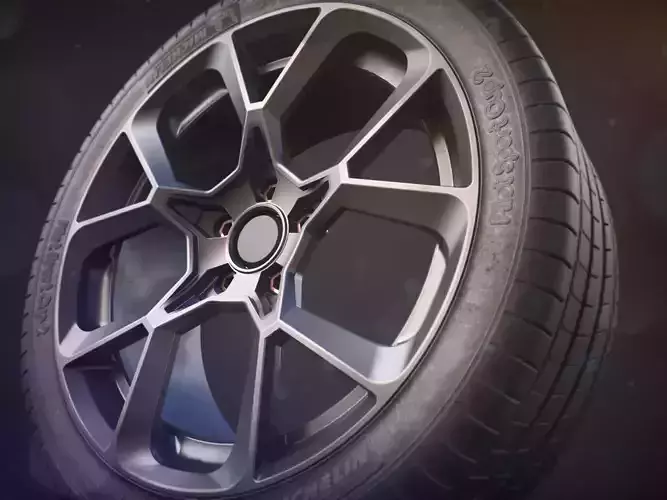 Realistic Car Tire - Michelin Sport Cup 2 3D model