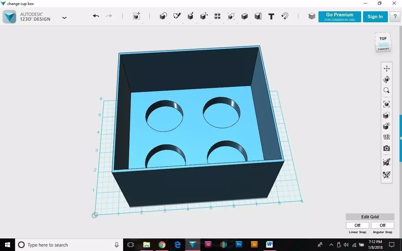 change cup box 3D print model_0
