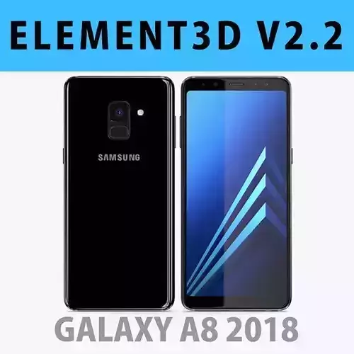 E3D - Samsung Galaxy A8 2018 Black model 3D model