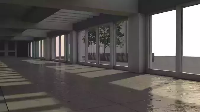 corporation entrance Free low-poly 3D model