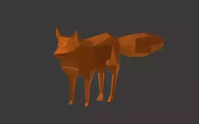 Low poly fox in polygons