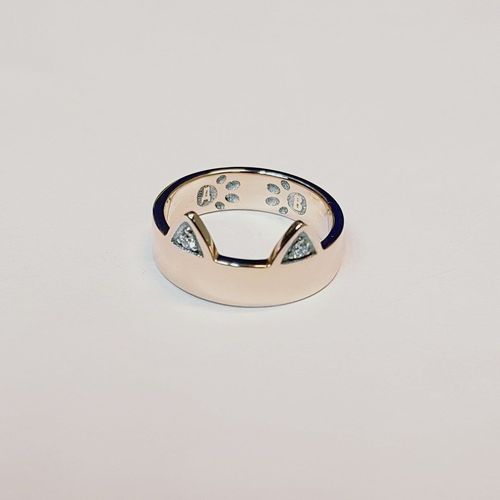 Cat ring red gold 3D print model