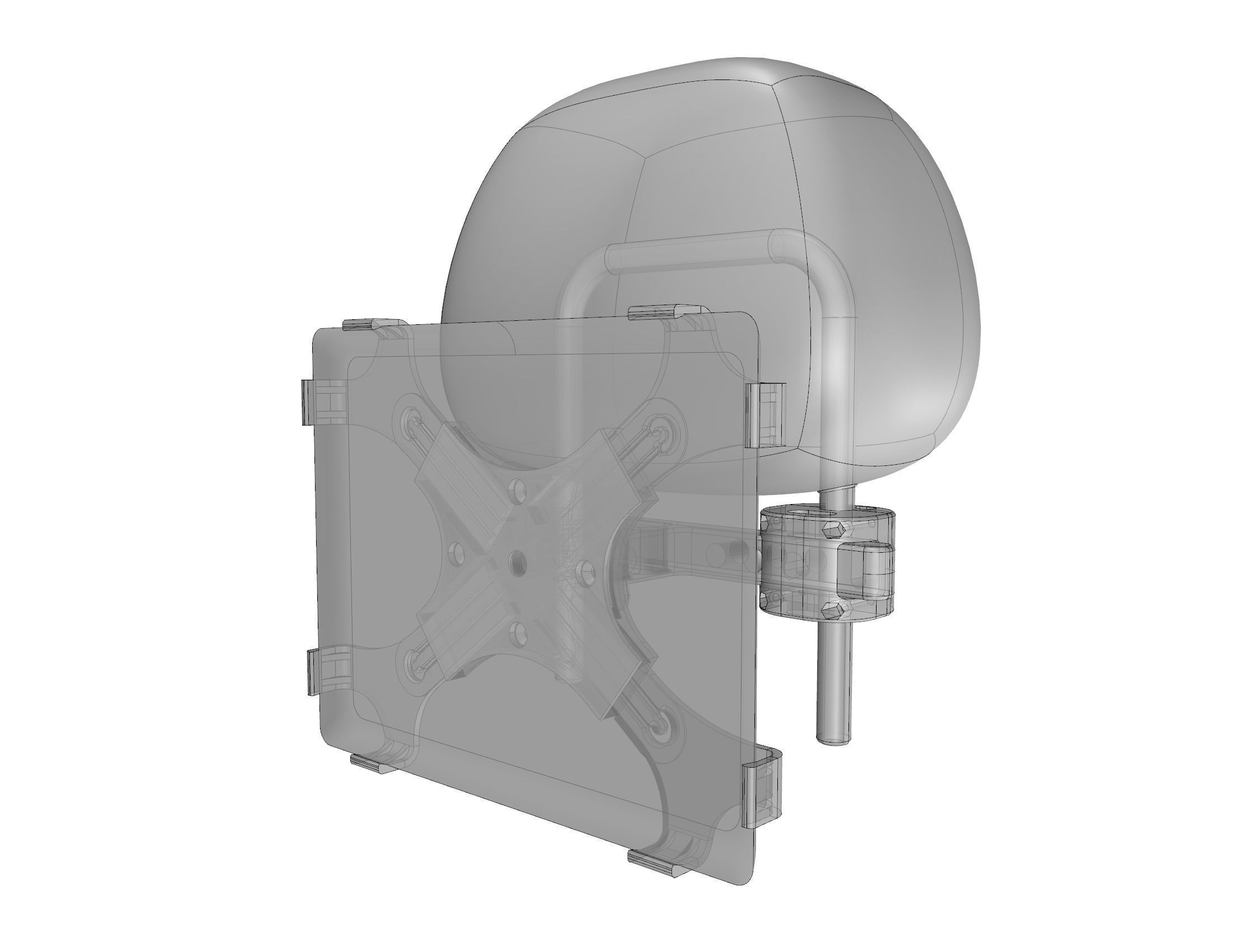 Ipad Holder for Car Seat Headrest 3D print model_3