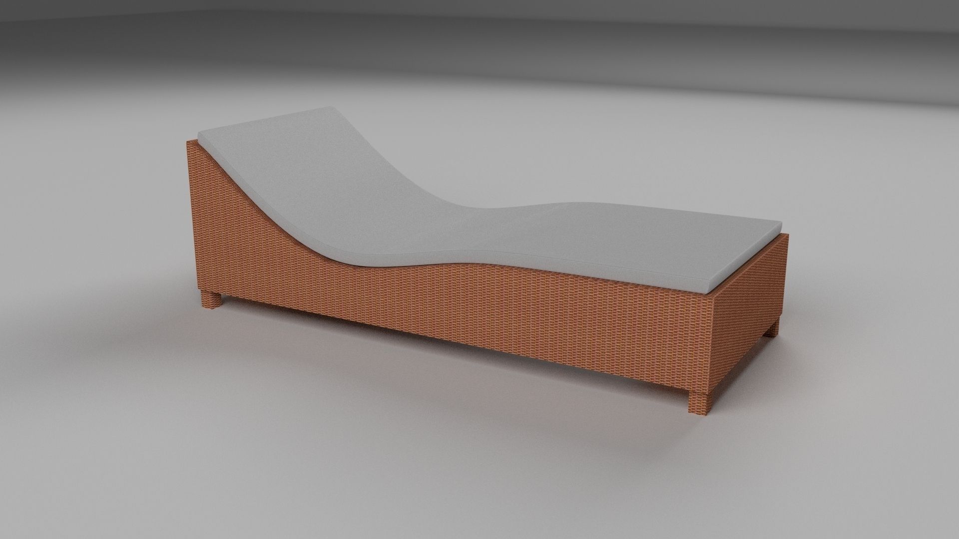 Wicker Lounge 2 Low-poly 3D model_1