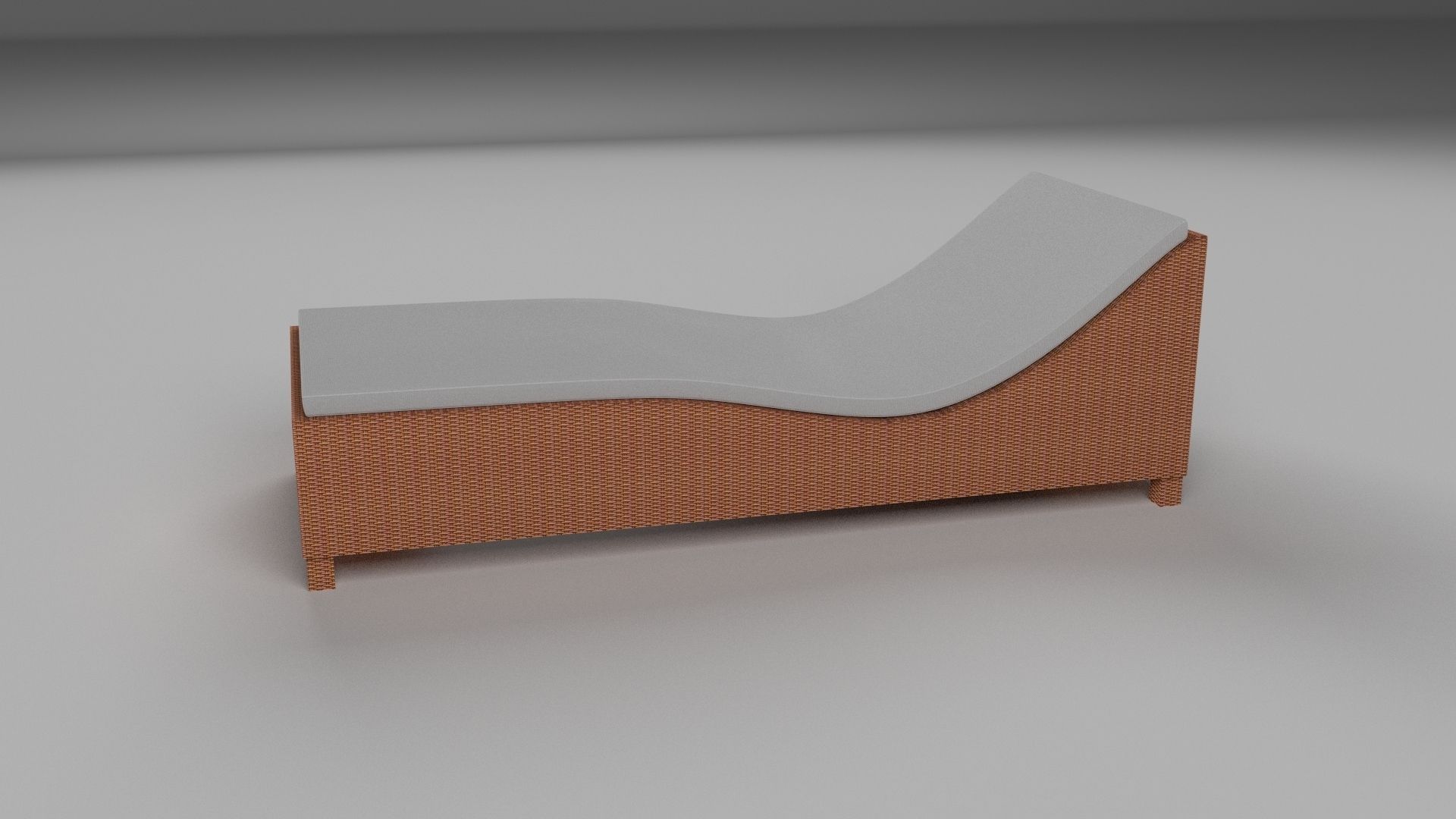 Wicker Lounge 2 Low-poly 3D model_2