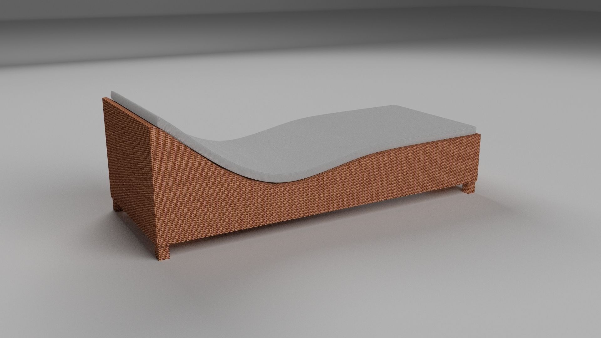 Wicker Lounge 2 Low-poly 3D model_3