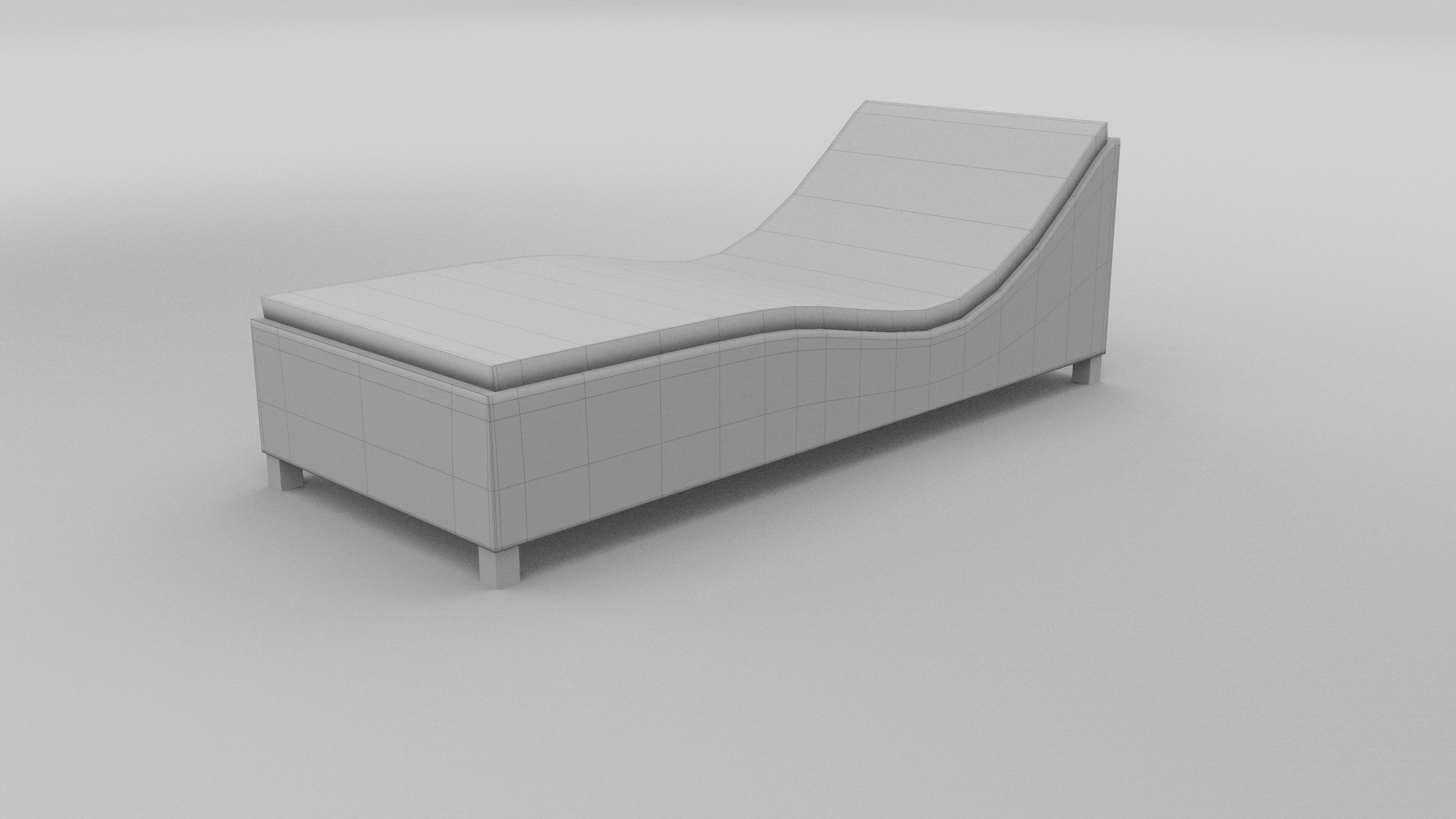 Wicker Lounge 2 Low-poly 3D model_6