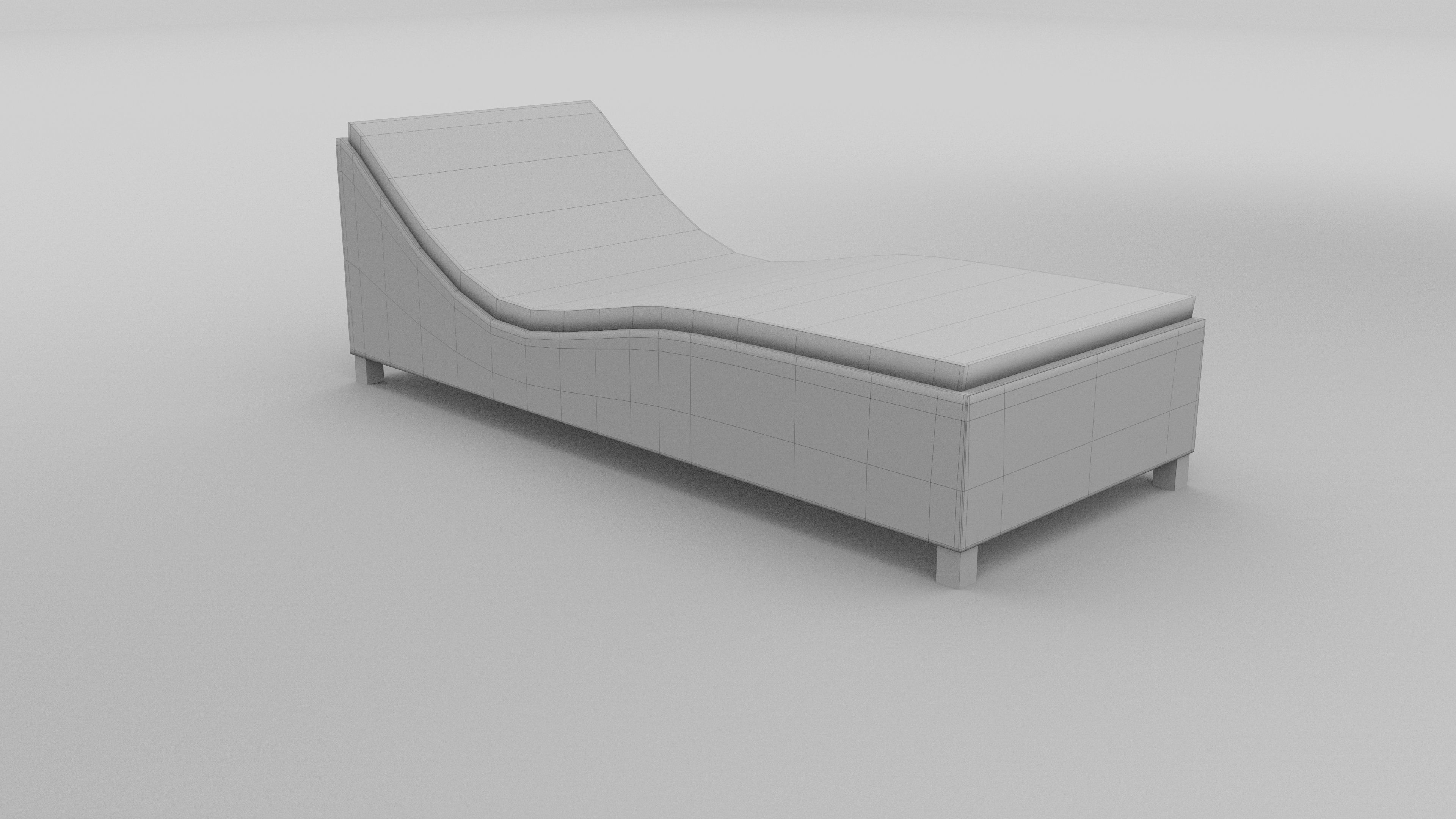 Wicker Lounge 2 Low-poly 3D model_7