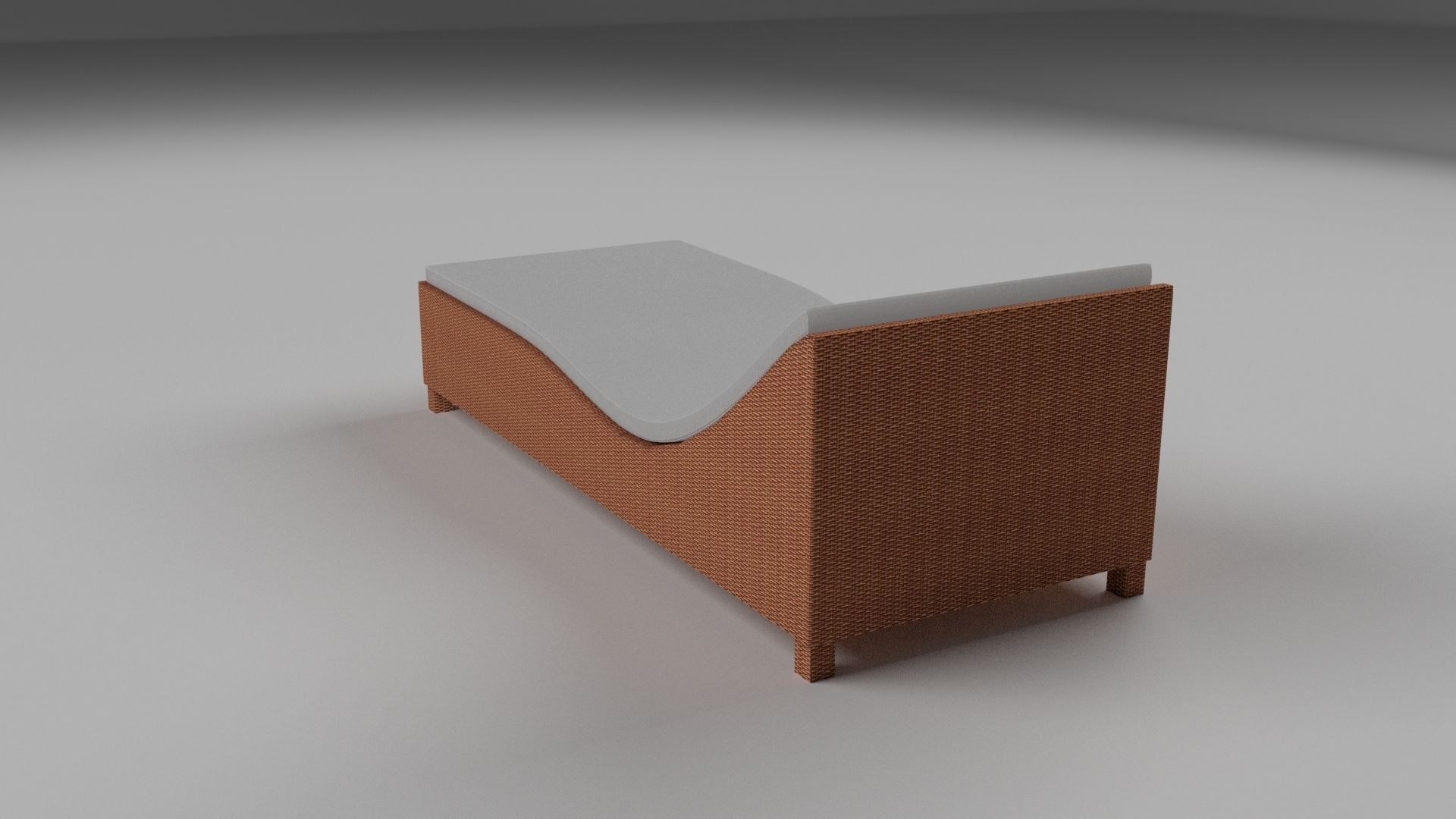 Wicker Lounge 2 Low-poly 3D model_4