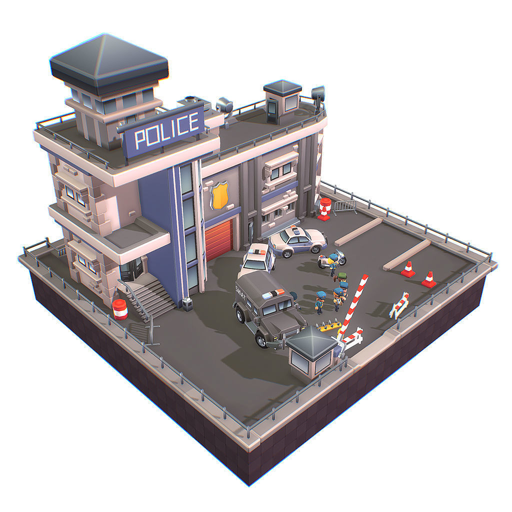 Police Station - Proto Series Low-poly 3D model_2
