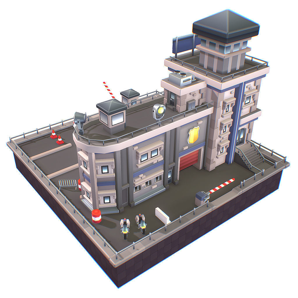 Police Station - Proto Series Low-poly 3D model_4