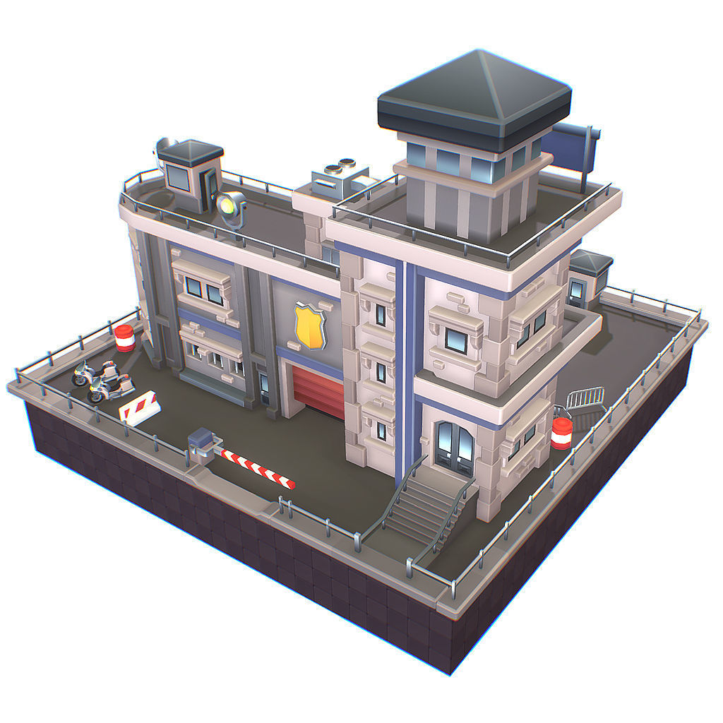 Police Station - Proto Series Low-poly 3D model_3