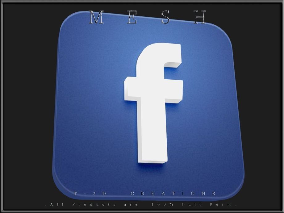 facebook icon Low-poly 3D model_2