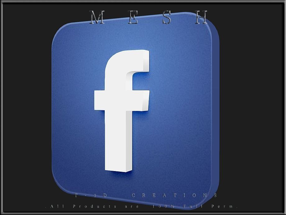 facebook icon Low-poly 3D model_1