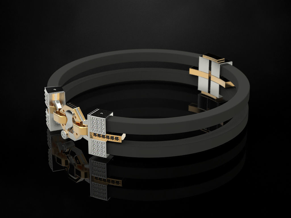 Bracelet with rubber 3D print model_4