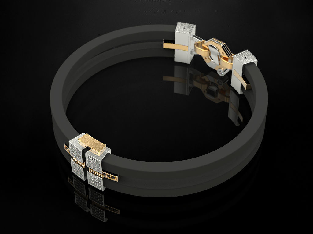 Bracelet with rubber 3D print model_2