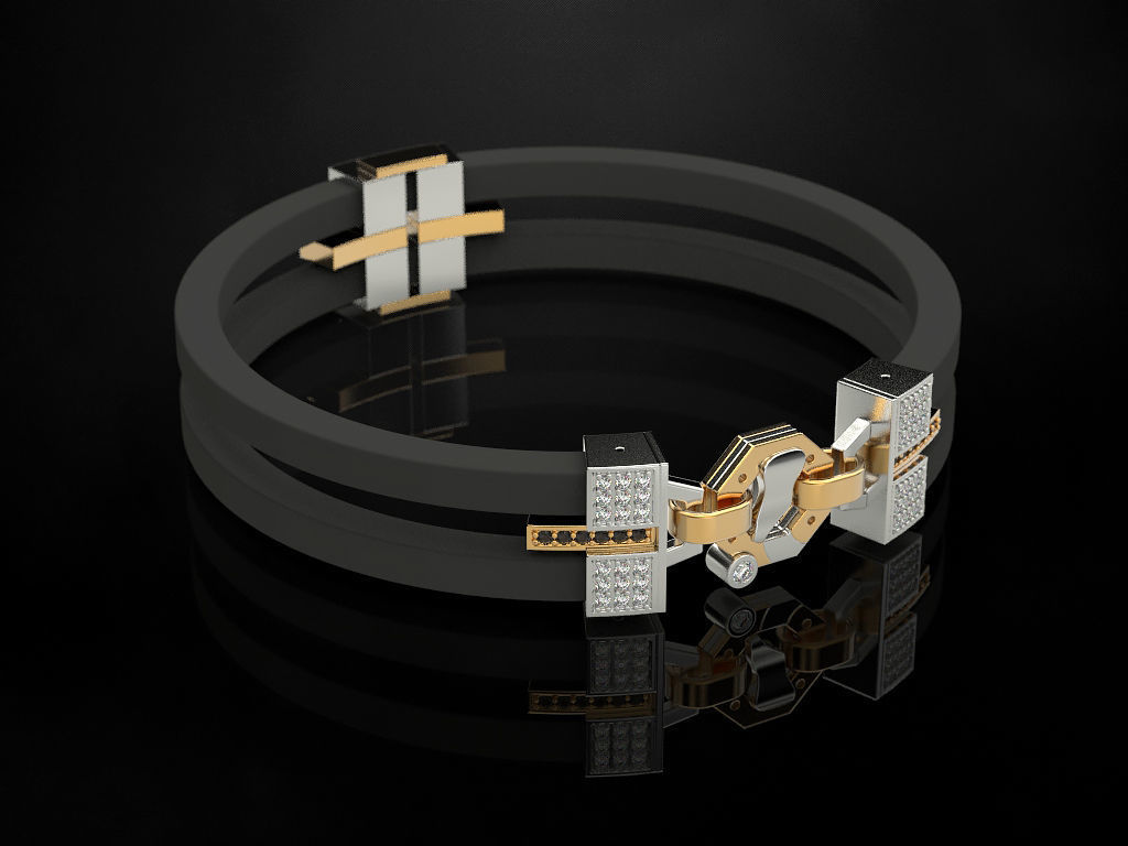 Bracelet with rubber 3D print model_8