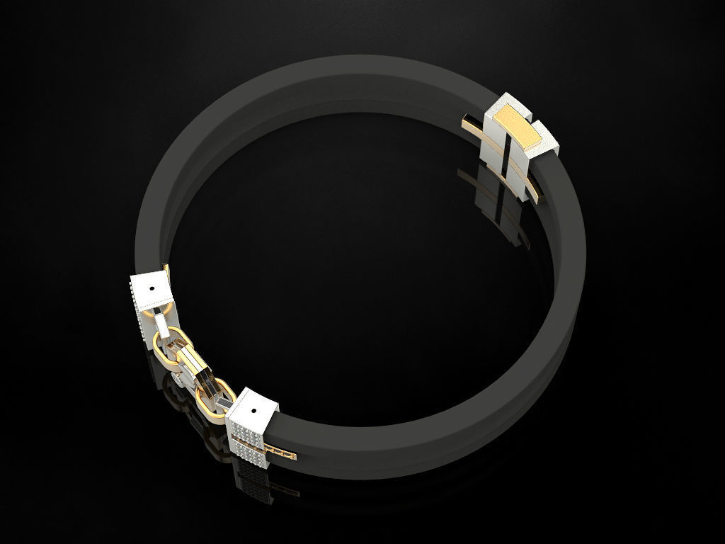 Bracelet with rubber 3D print model_5