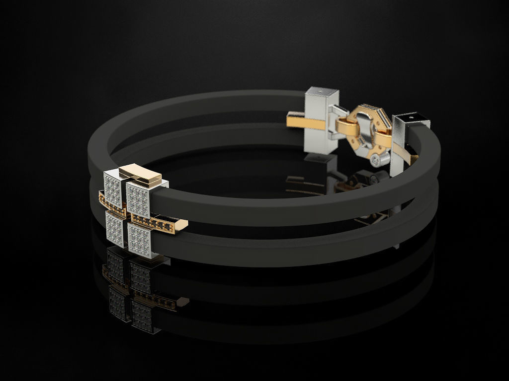 Bracelet with rubber 3D print model_1