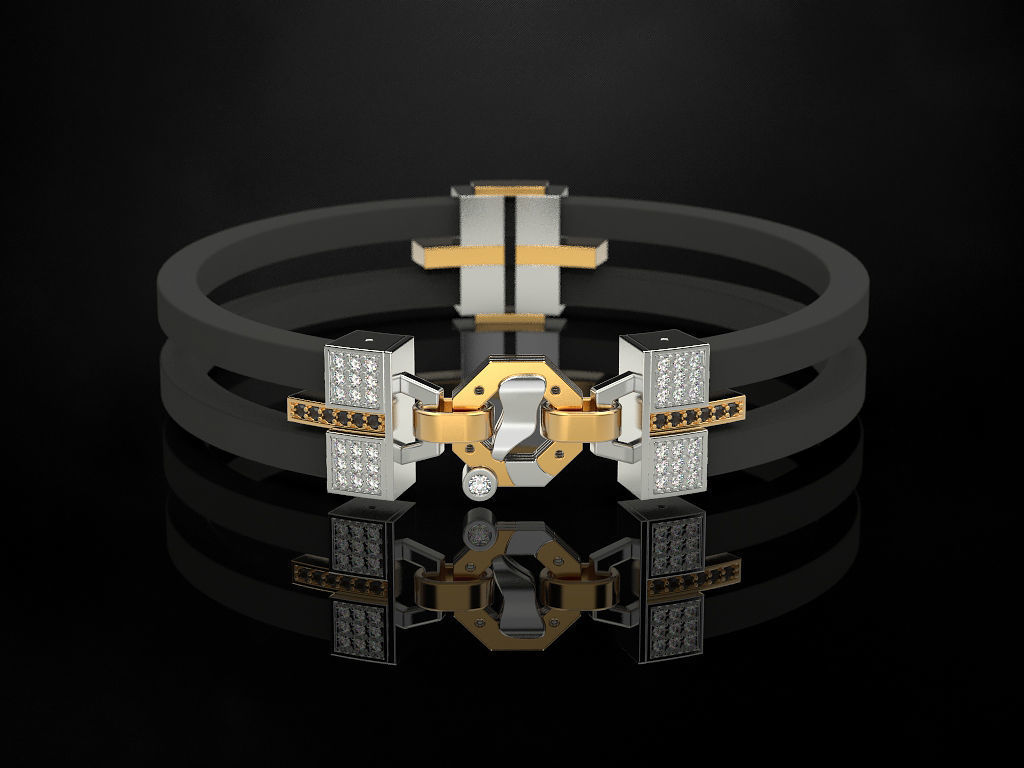Bracelet with rubber 3D print model_6