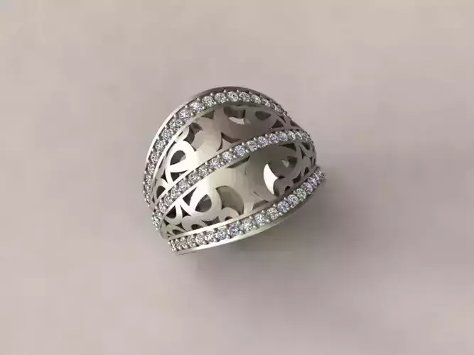Ring 3 gold with diamonds