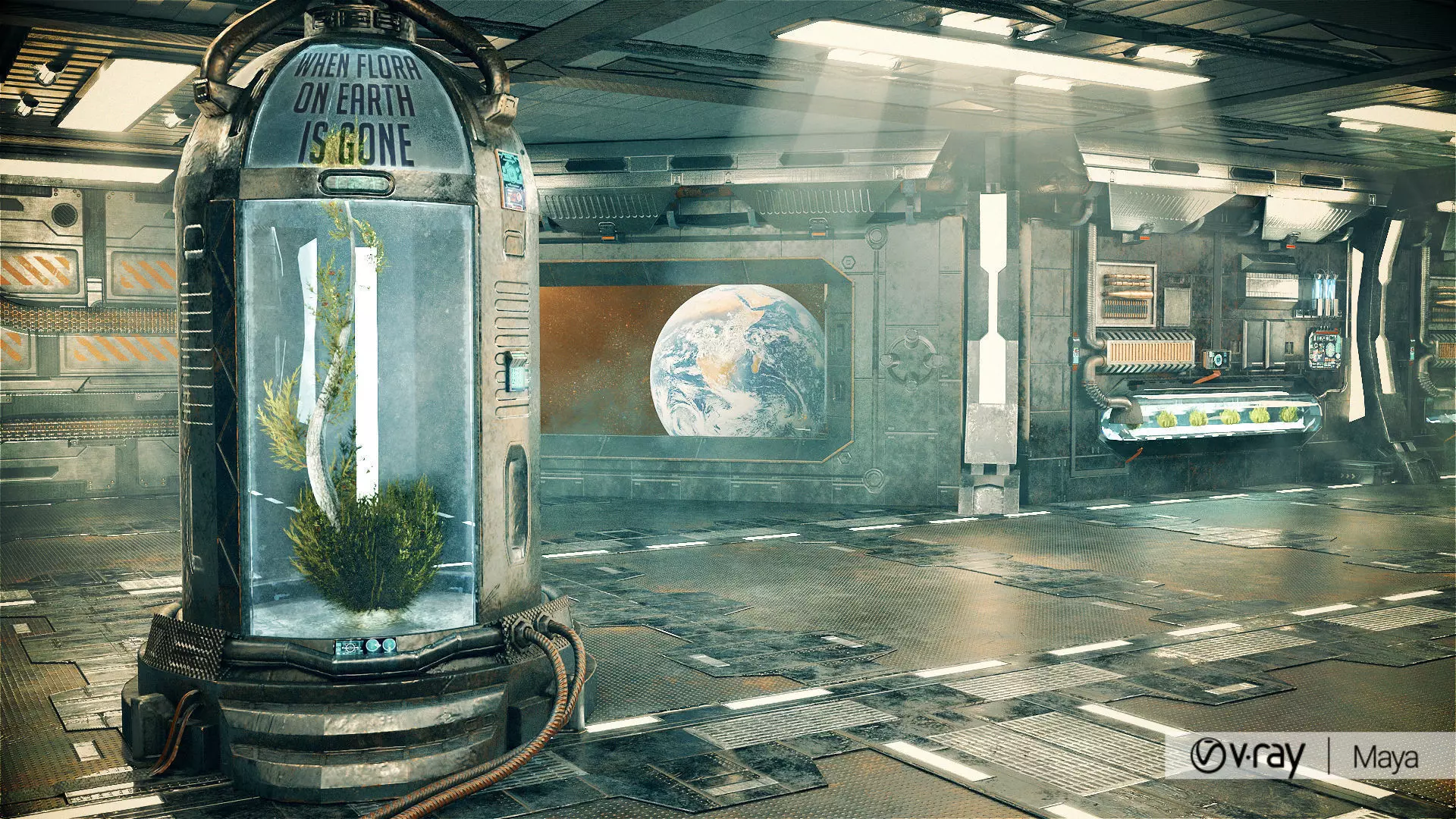 Sci Fi Corridor Lab Low-poly 3D model_0