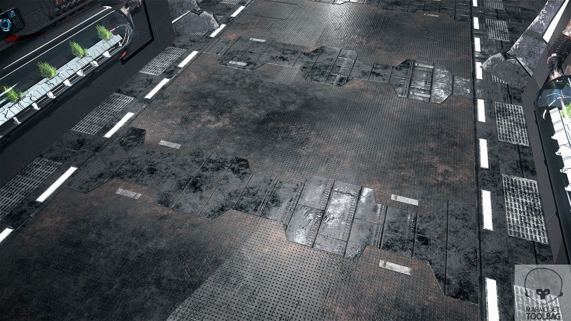 Sci Fi Corridor Lab Low-poly 3D model_15