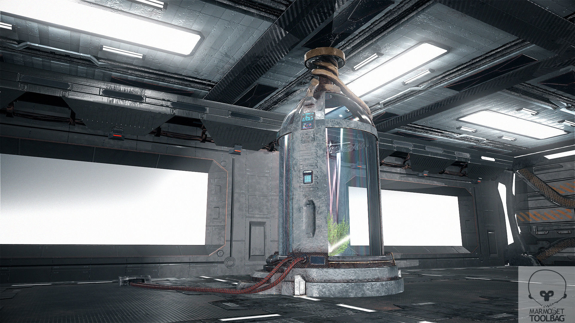 Sci Fi Corridor Lab Low-poly 3D model_11