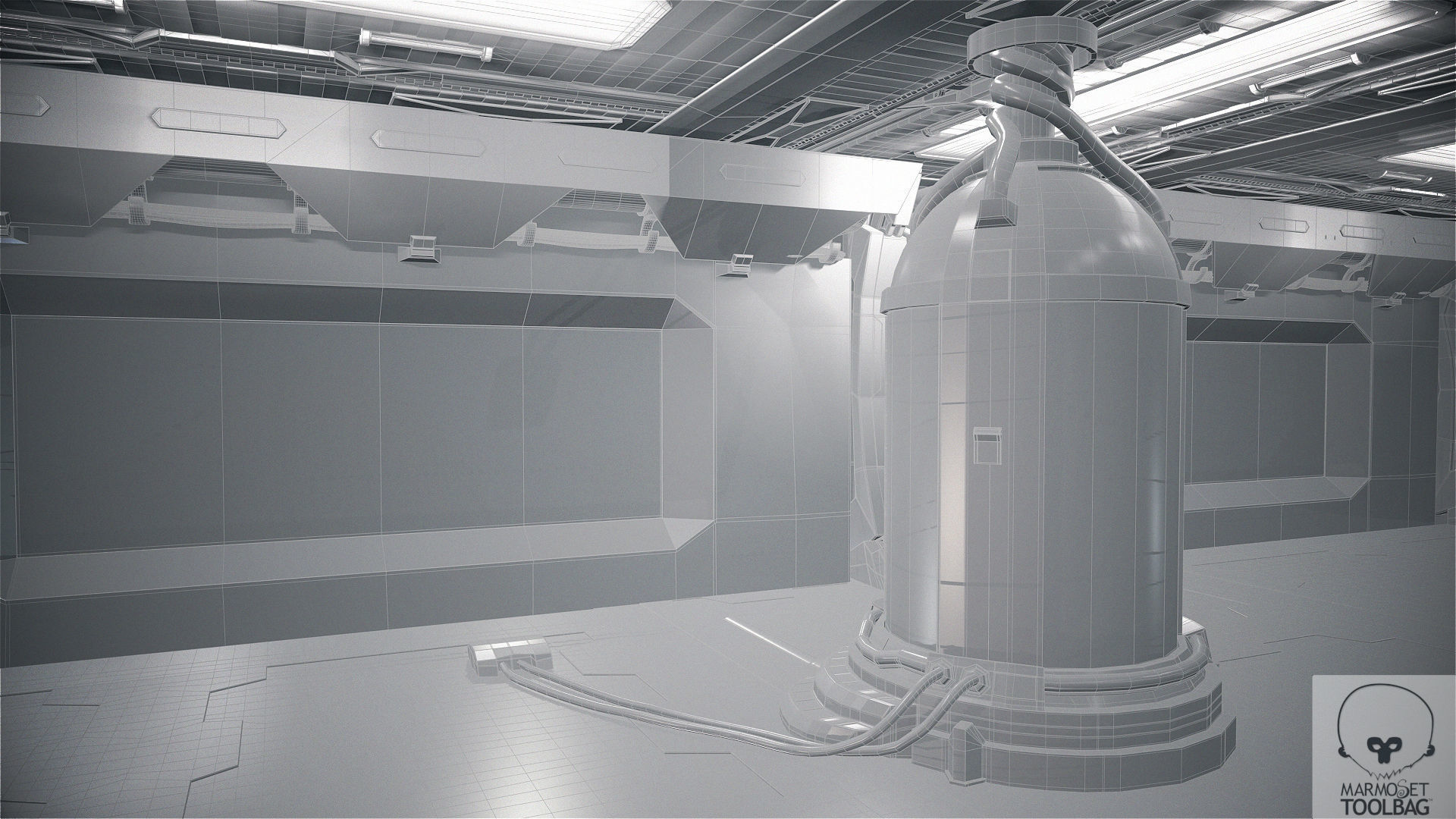 Sci Fi Corridor Lab Low-poly 3D model_18