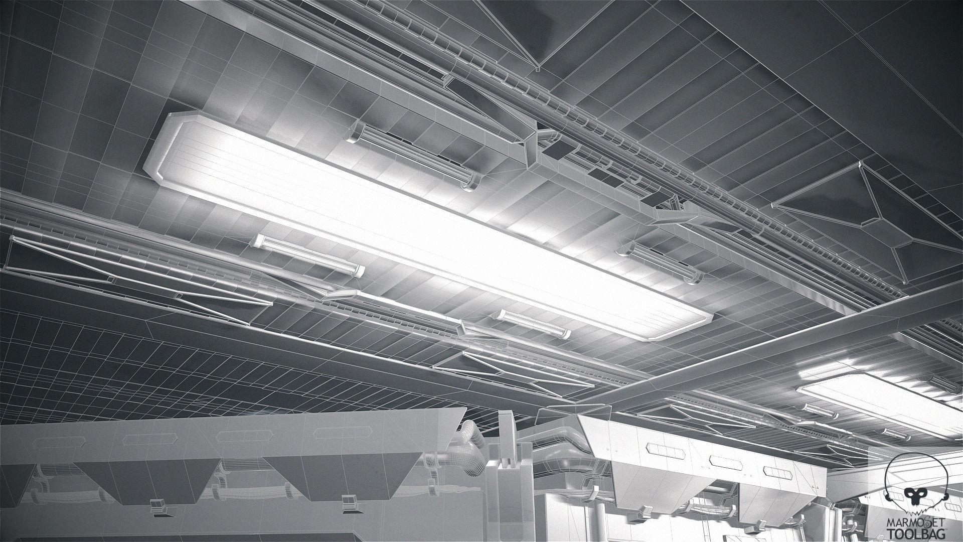 Sci Fi Corridor Lab Low-poly 3D model_19