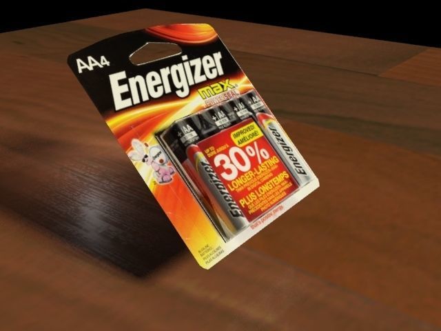 battery pack of energizer batteries on table Low-poly 3D model_10