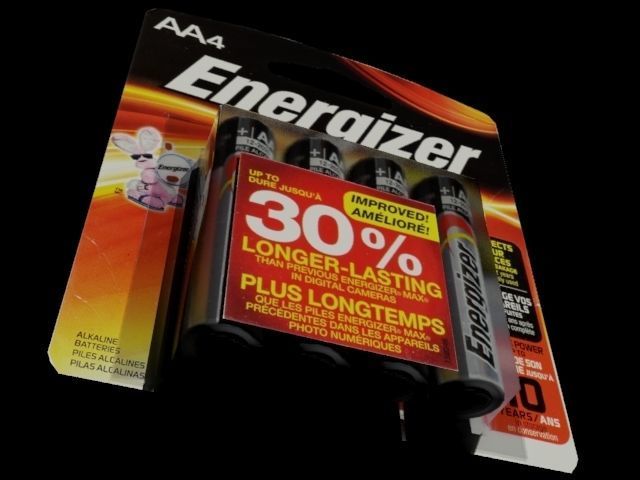 battery pack of energizer batteries on table Low-poly 3D model_6