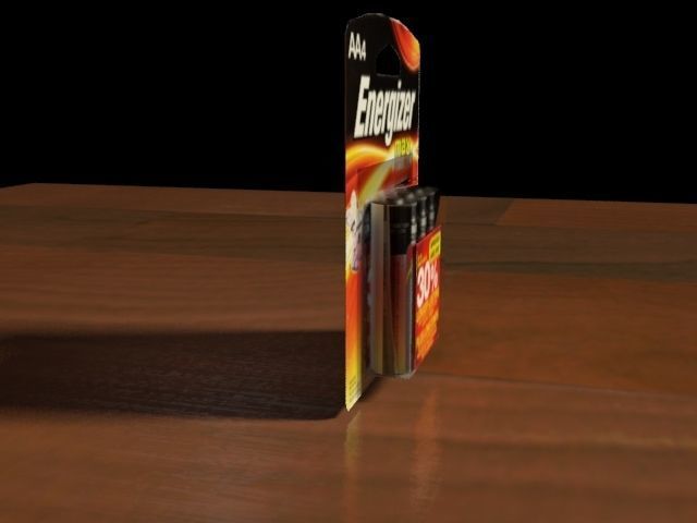 battery pack of energizer batteries on table Low-poly 3D model_3
