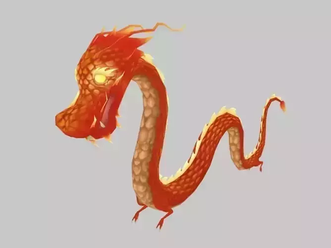 Chinese Dragon Low-poly 3D model