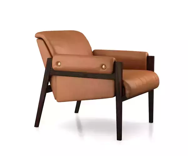Stanton Leather Chair by West Elm 3D model