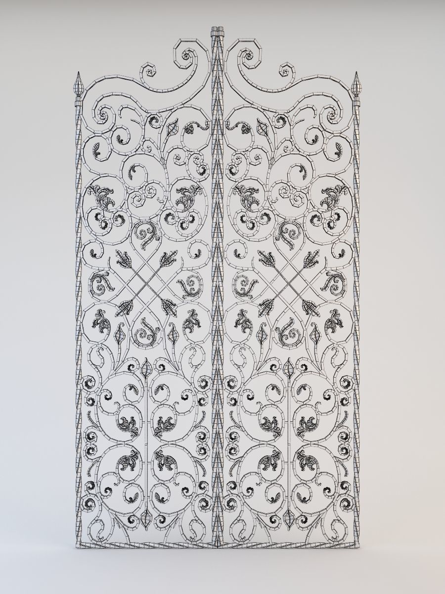 Decorative grille 3D model_4