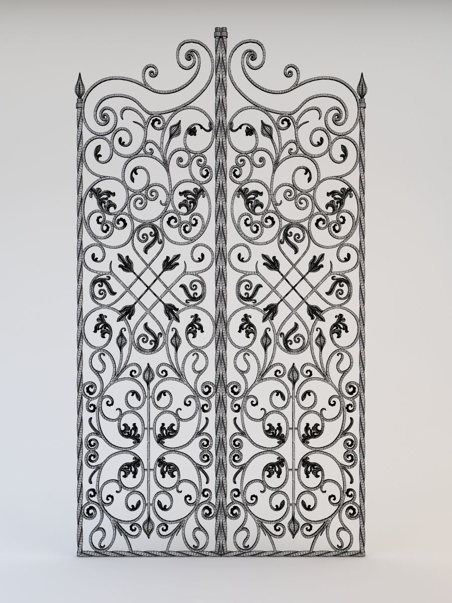 Decorative grille 3D model_6