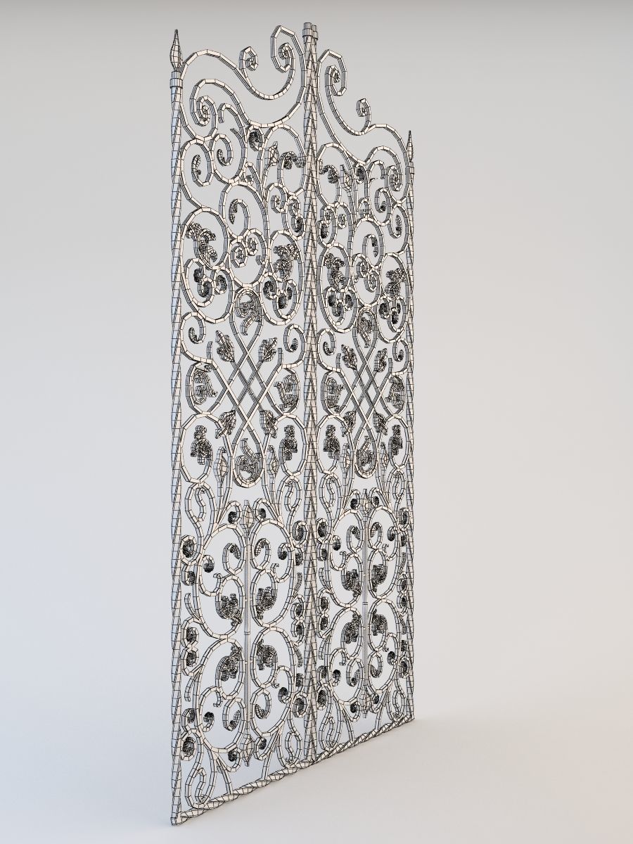 Decorative grille 3D model_3