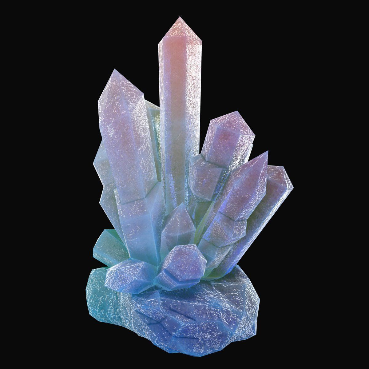 Blue crystal 3D model_3