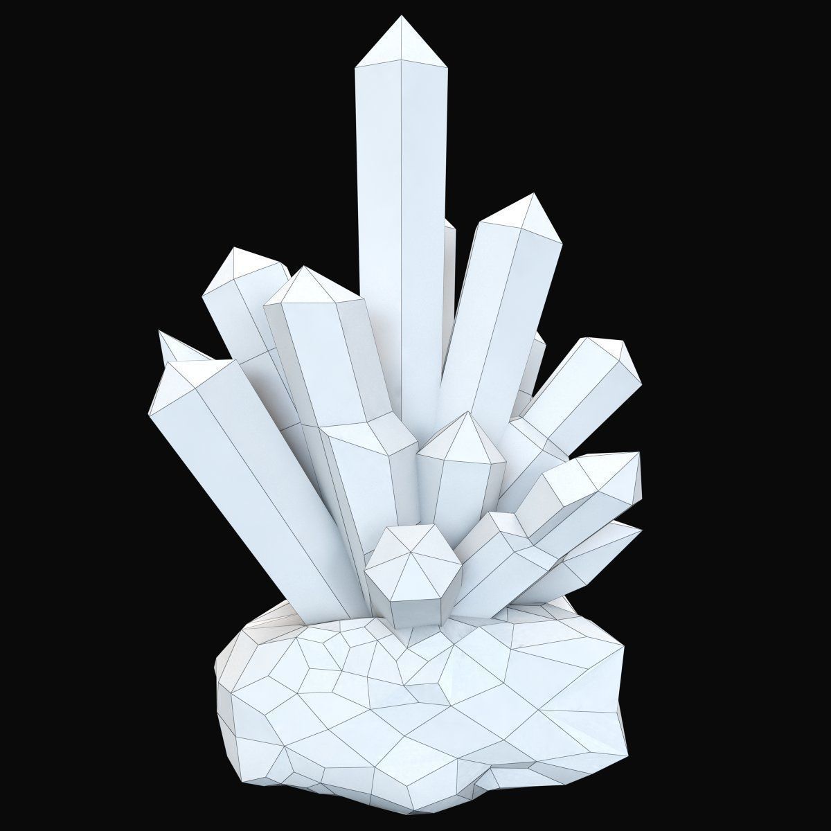 Blue crystal 3D model_6