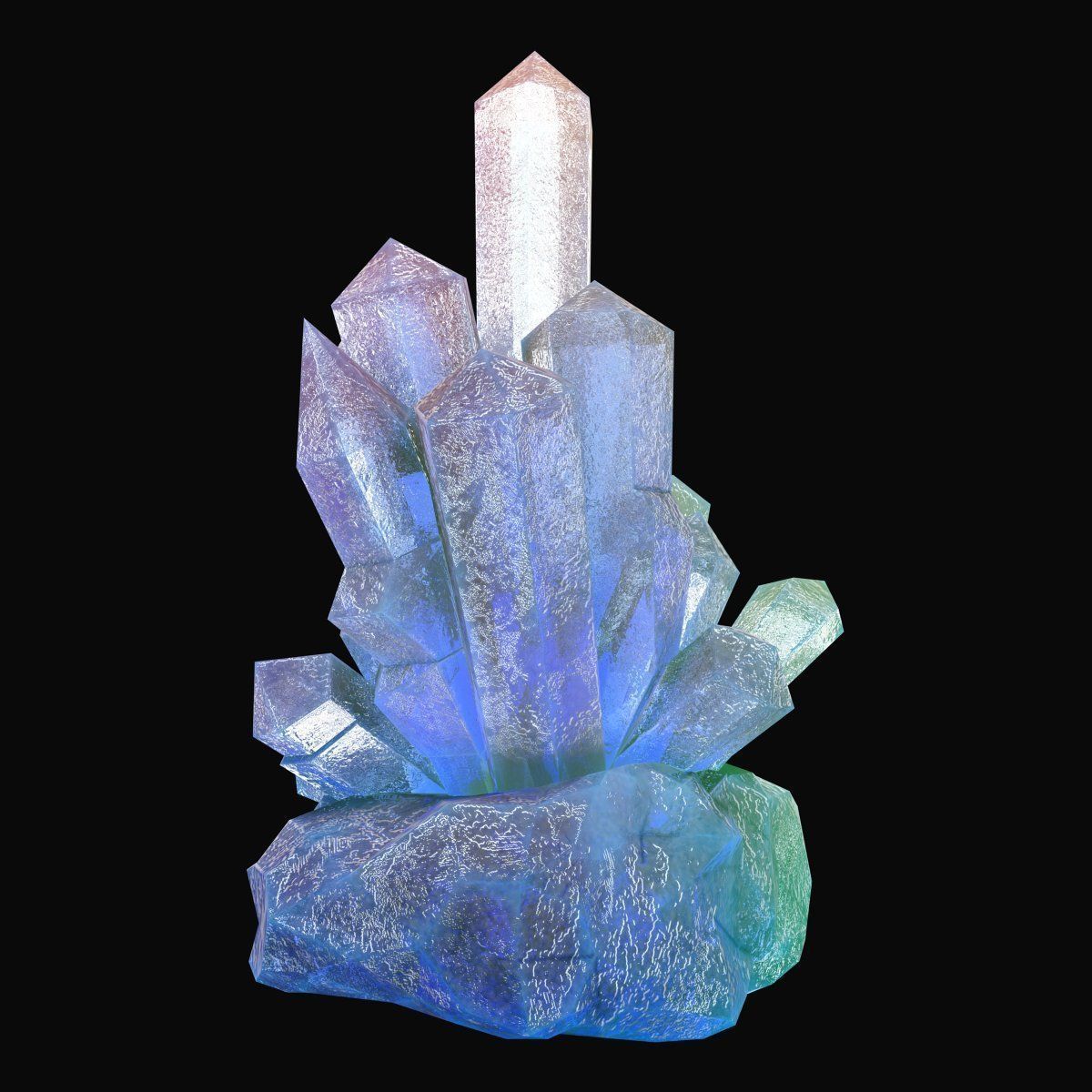 Blue crystal 3D model_4