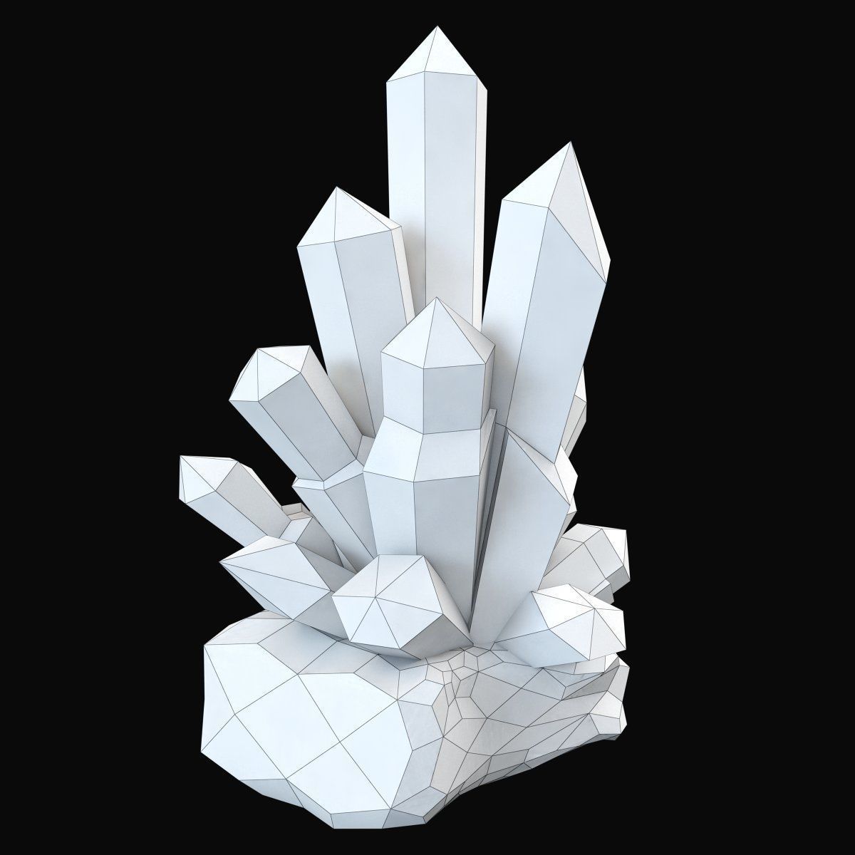 Blue crystal 3D model_5