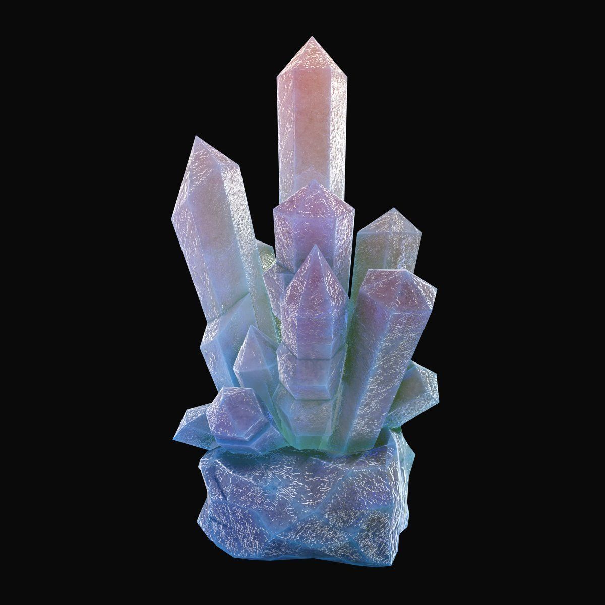 Blue crystal 3D model_1